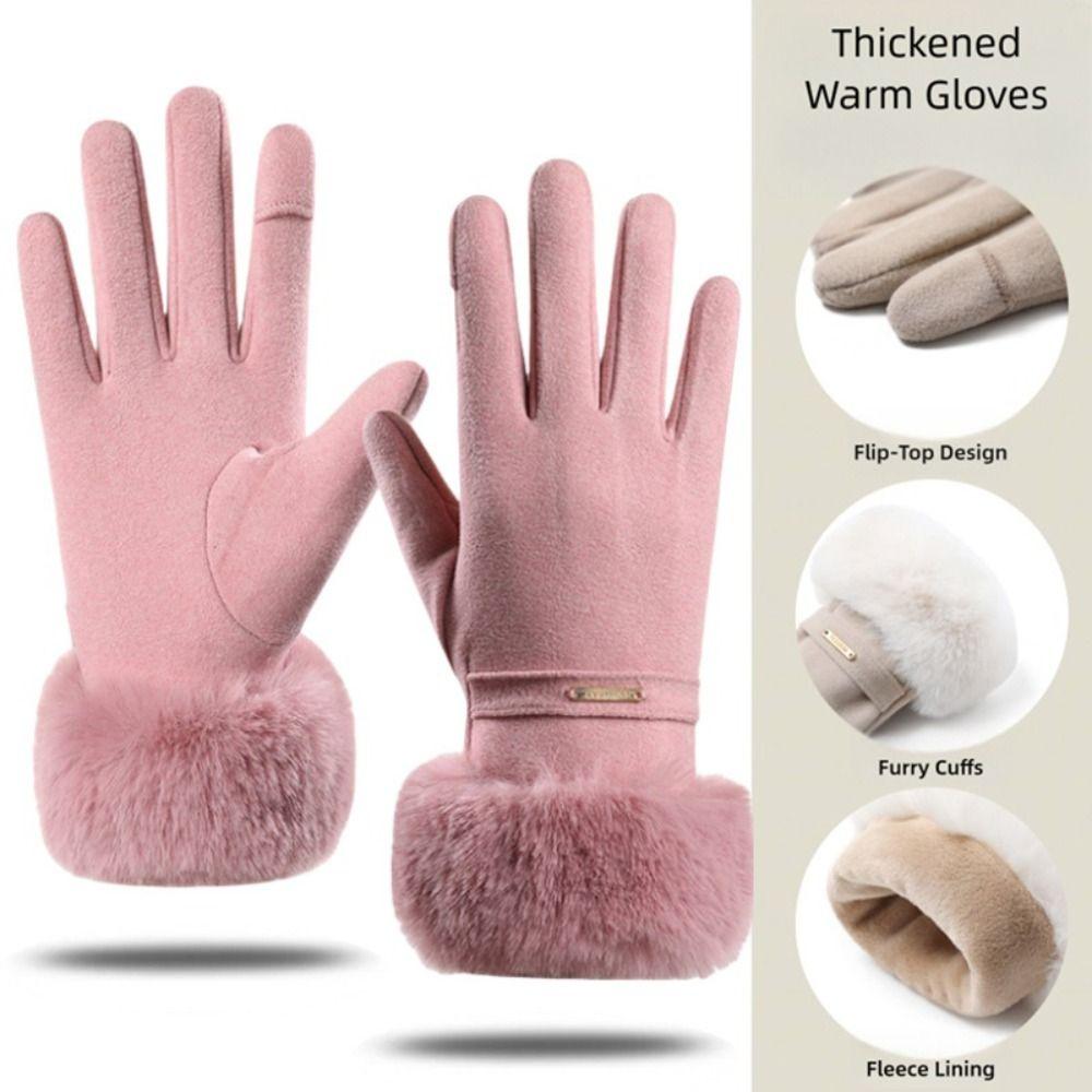 Waterproof Cold-proof Gloves Windproof Touch Screen Gloves Cute Winter Warm Gloves Cold Weather