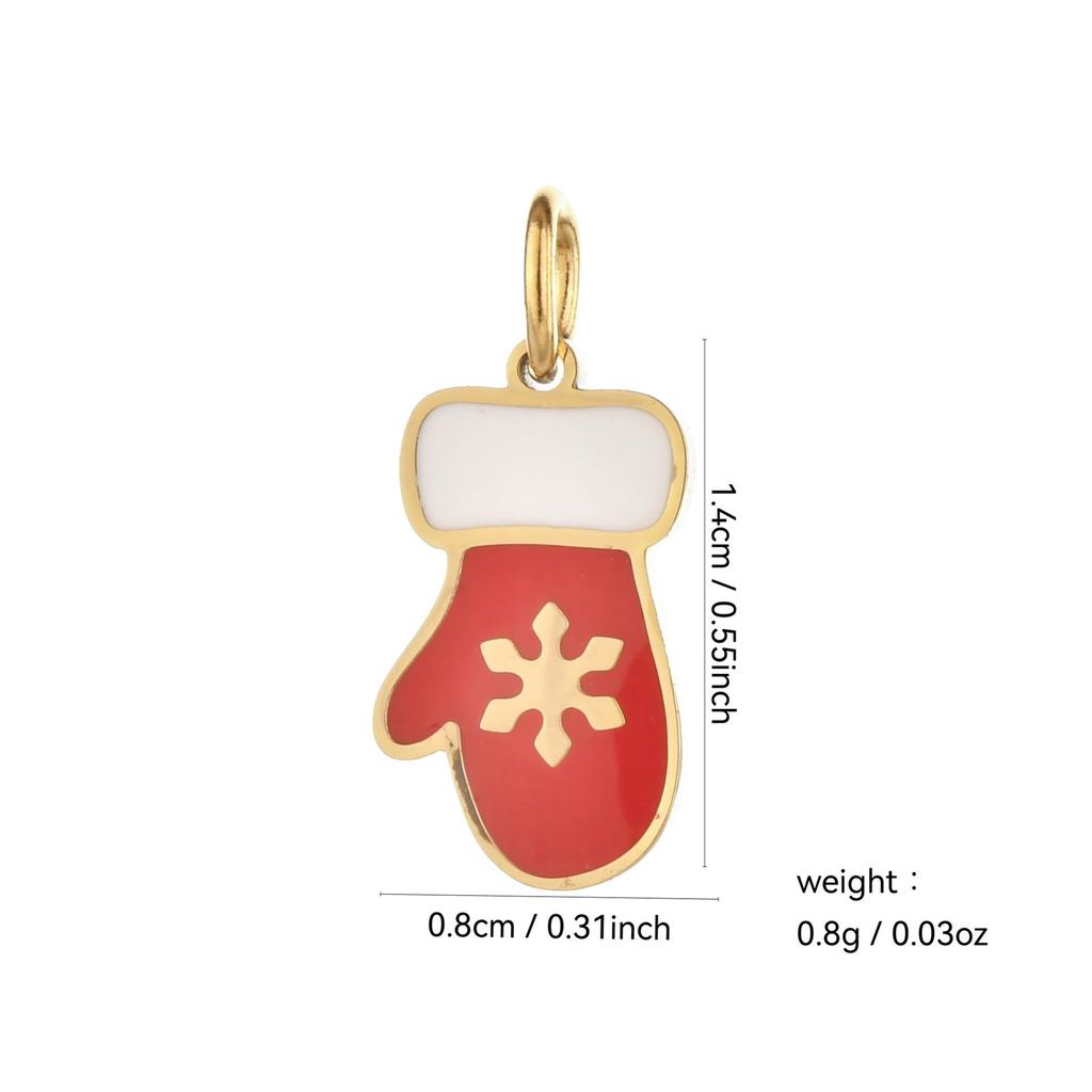 Weihnachts-Schlüsselanhänger aus Edelstahl mit Anhängern von Weihnachtsmann, Schneemann, Glocke und Elch