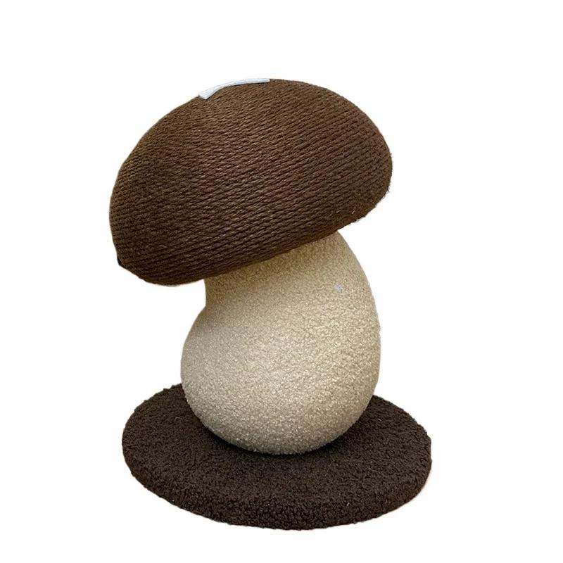 Staand krabpaal voor katten, interactief krabspeeltje, duurzaam kattenspeelgoed, slijtvast sisal krabspeeltje met shiitake-paddenstoelmotief.
