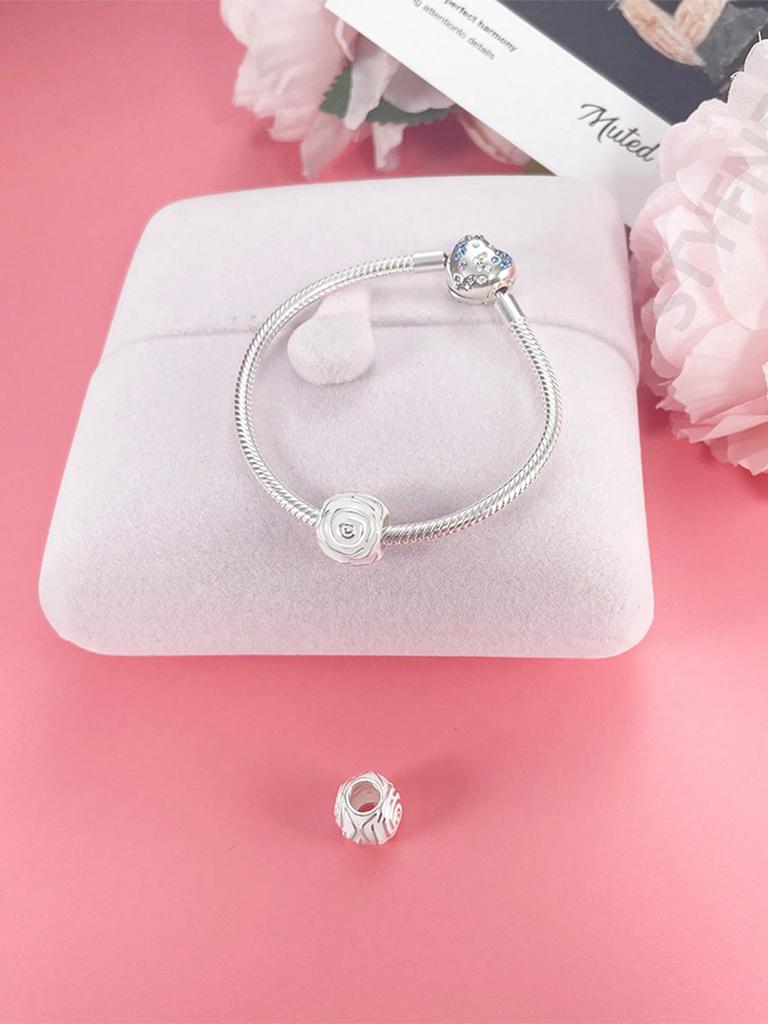 Charms Plata Colored Roses Beads Charm Copper Plated Fit Charms Copperoriginal Bracelet For Jewelry Making Diy Charm