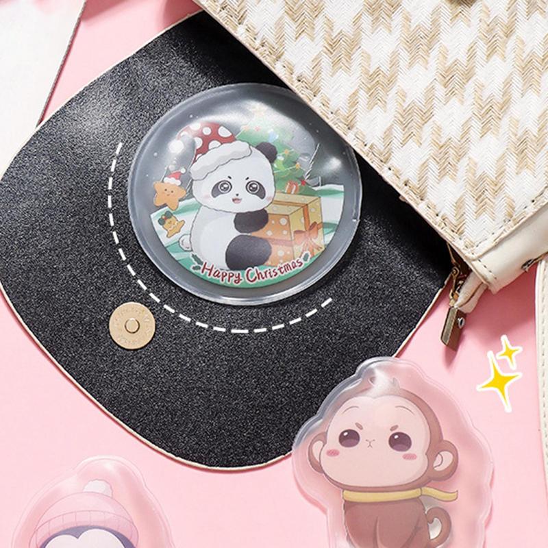 Reusable Pocket Hand Warmers Packs Cute Animal Panda Monkey Pattern Snap Heat Pack Hand Warmers Click Hand Body Foot Warmer