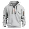 Men S Casual Fleece Lined Hooded Pullover Sweatshirt Multiple Zipper Pockets Plus Size