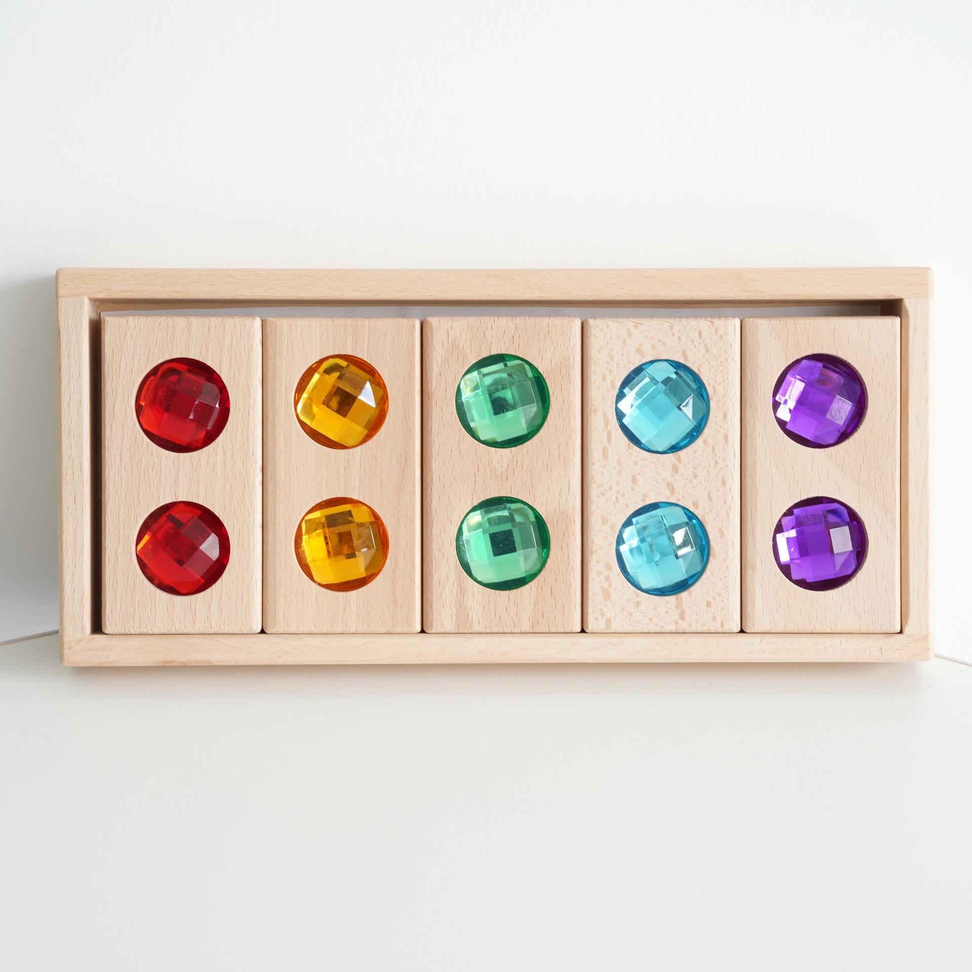 Acrylic Transparent Gem Building Blocks - Children s Educational Sensory Rainbow Toy for Early Learning in Kindergarten