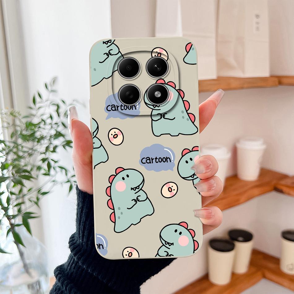 

Cartoon Dinosaur Case For Poco M8 Pro 5G Back Cover For Poco M 8 Camera Lens Protection Soft Liquid Silicone Phone Protectors Poco M8
