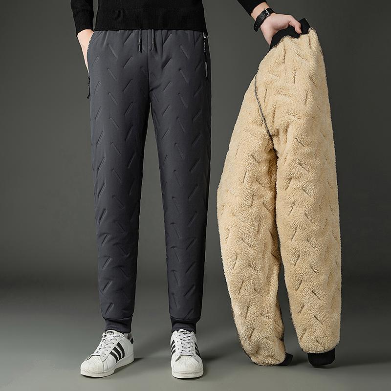 2024 Menn Vinter Varm Tykkere Joggebukser Herre Joggebukser Fleece Fritids Cargobukser Mann Vanntett Termisk Bukse 7XL Pluss