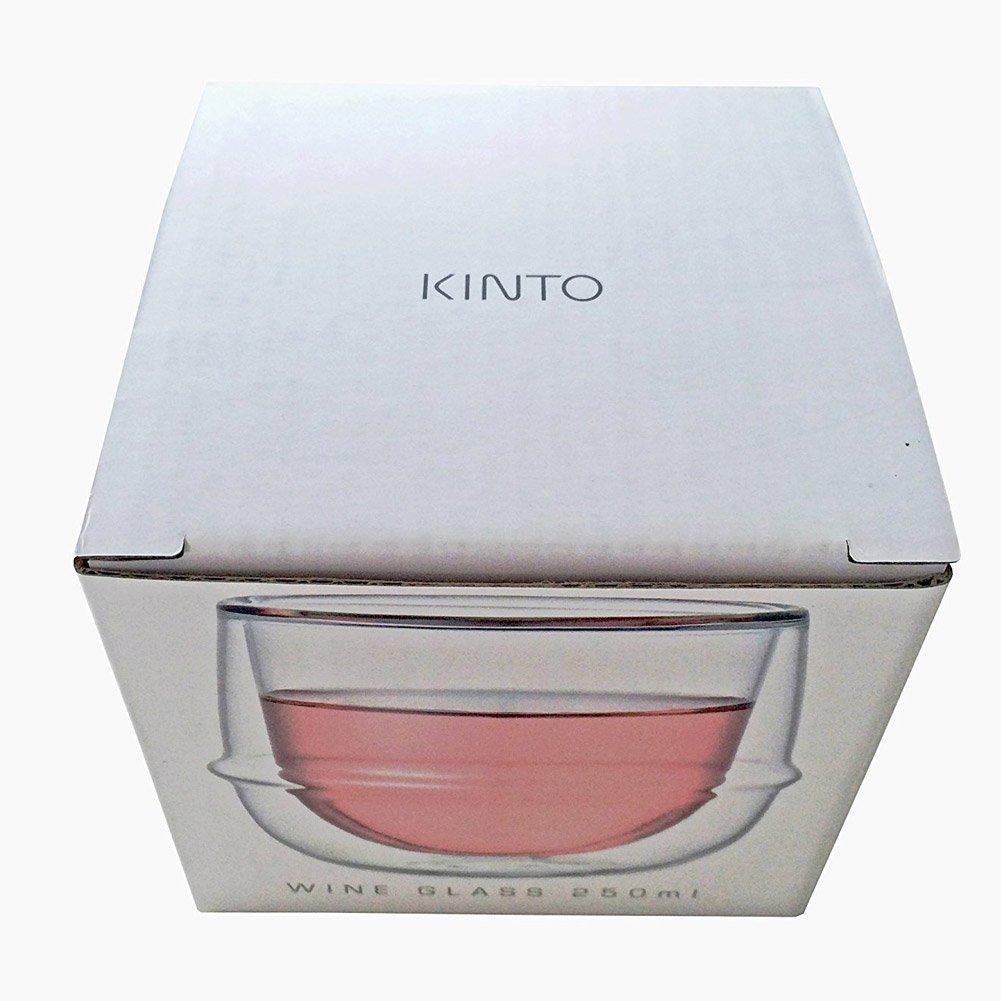 Kinto Sklenice na víno KRONOS s dvojitou stěnou 250 ml, žáruvzdorné sklo, bezpečný dárek, 23108, vhodná do mikrovlnné trouby/myčky