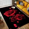 Rose Petals Crystal Velvet Office Chair Mat Area Rug - Non-Slip, Floor Mat, Office Desk Chair Rugs,Christmas Gift-1106243