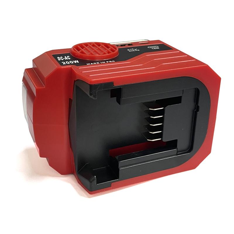 200W Power Inverter For Makita/Dewalt/Milwaukee/Bosch 18V To AC 120/220V Battery Inverter with USB And Type-C ,LED Light