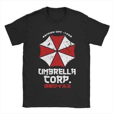 Umbrella Corp. Residents Evils T Shirt Men's 100% Cotton Vintage T-Shirts Round Neck Tees Short Sleeve Clothes Gift Idea