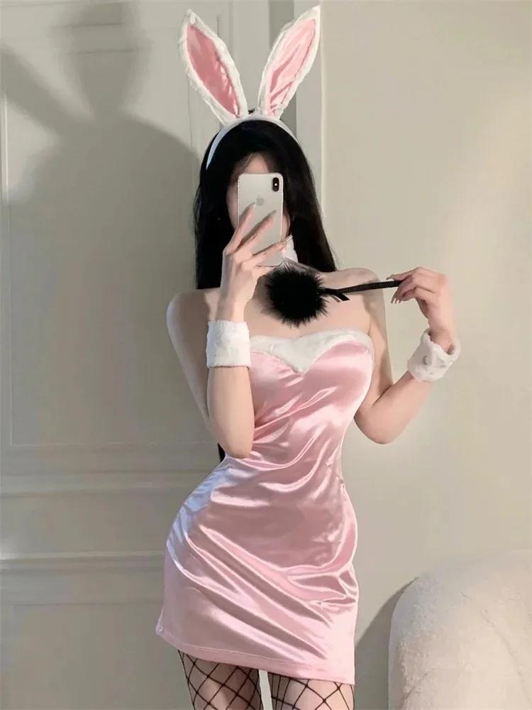 Christmas Maid Lingerie Dress Sweet Bunny Girl Costume Rabbit Woman Set Cosplay Costume Role Play Uniform Stage Performance Set