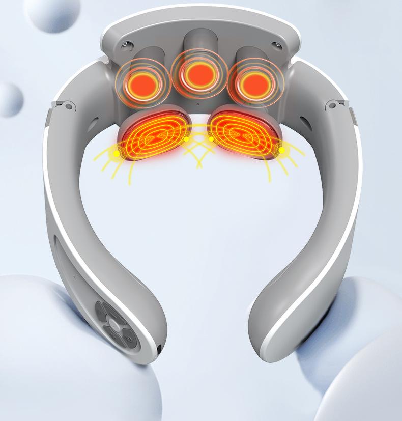Tragbares Nacken- und Schultermassagegerät: Multifunktionale Wärme, Vibration & Nackenschutz