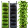 Vertical Wall-Mounted Plant Bags, Multi-Pocket Felt Grow Bags for Balcony Flowers and Trees