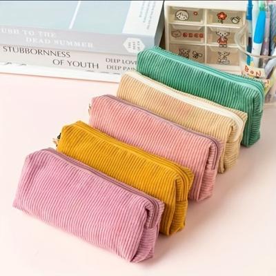 Corduroy Pencil Case – Luxury Soft Touch, School & Office Supply, Unique Cute Gift for Her/Him