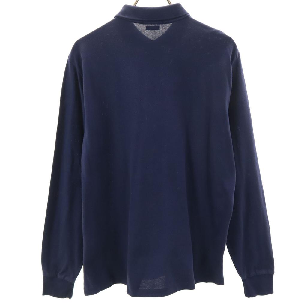Polo Ralph Lauren Long Sleeve Polo Shirt M Navy Kanoko Fabric Men's Used