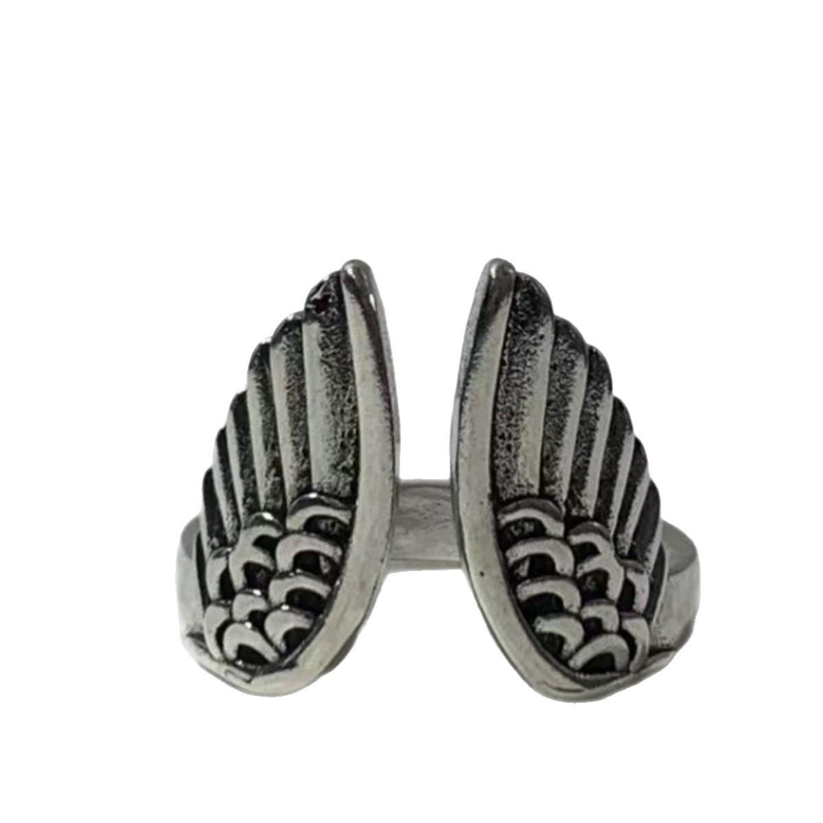 Ретро Модное Корейское Открытое Кольцо-Крыло для Мужчин и Женщин - Простое Плетеное Студенческое Украшение