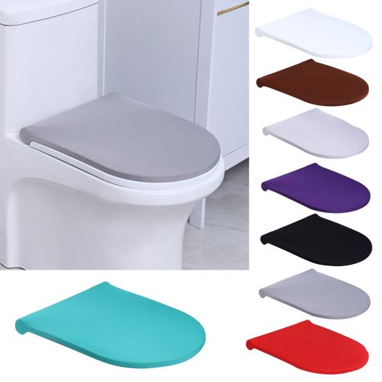 Toilet Dust Cover Solid Color Firm Elastic Strap Seasonal Toilet Cover