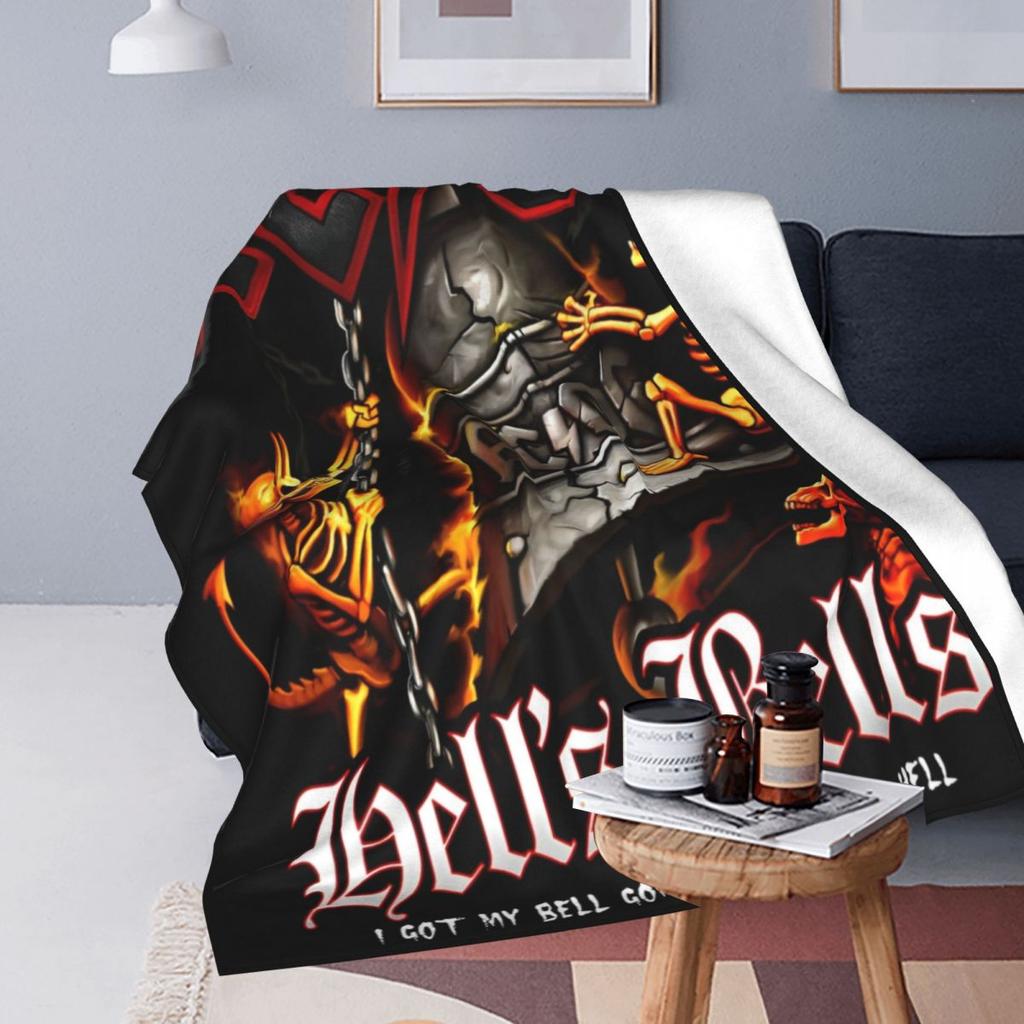 AC DC Music Band Cobertores Veludo Têxtil Decoração Portátil Super Quente Cobertores para Cama Escritório Tapete Peça