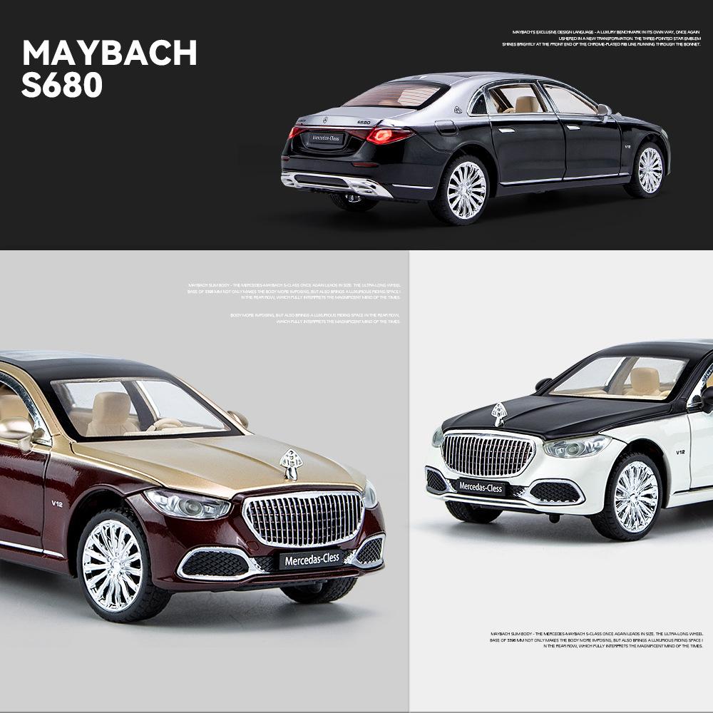 1:24 Maybach S680 Alloy Car Model with Lights - Home Decoration Toy Car