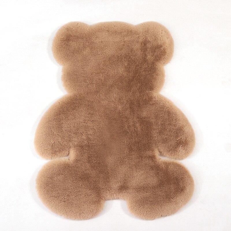 1 Stück Bärenteppich, superweicher Teppich, modernes Wohnzimmer, Schlafzimmer, rutschfeste Matte, flauschige Bodenteppiche, Dekorteppiche, weiß, braun, Kinderfußmatte WBL