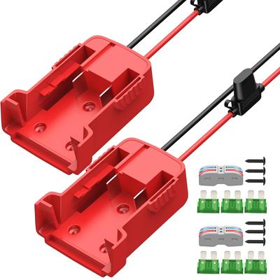 DaierTek 2PCS Power Wheel Battery Adapter for Milwaukee M18 Battery Adapter Converter 18V Battery Adapter Kit 12 AWG Wire