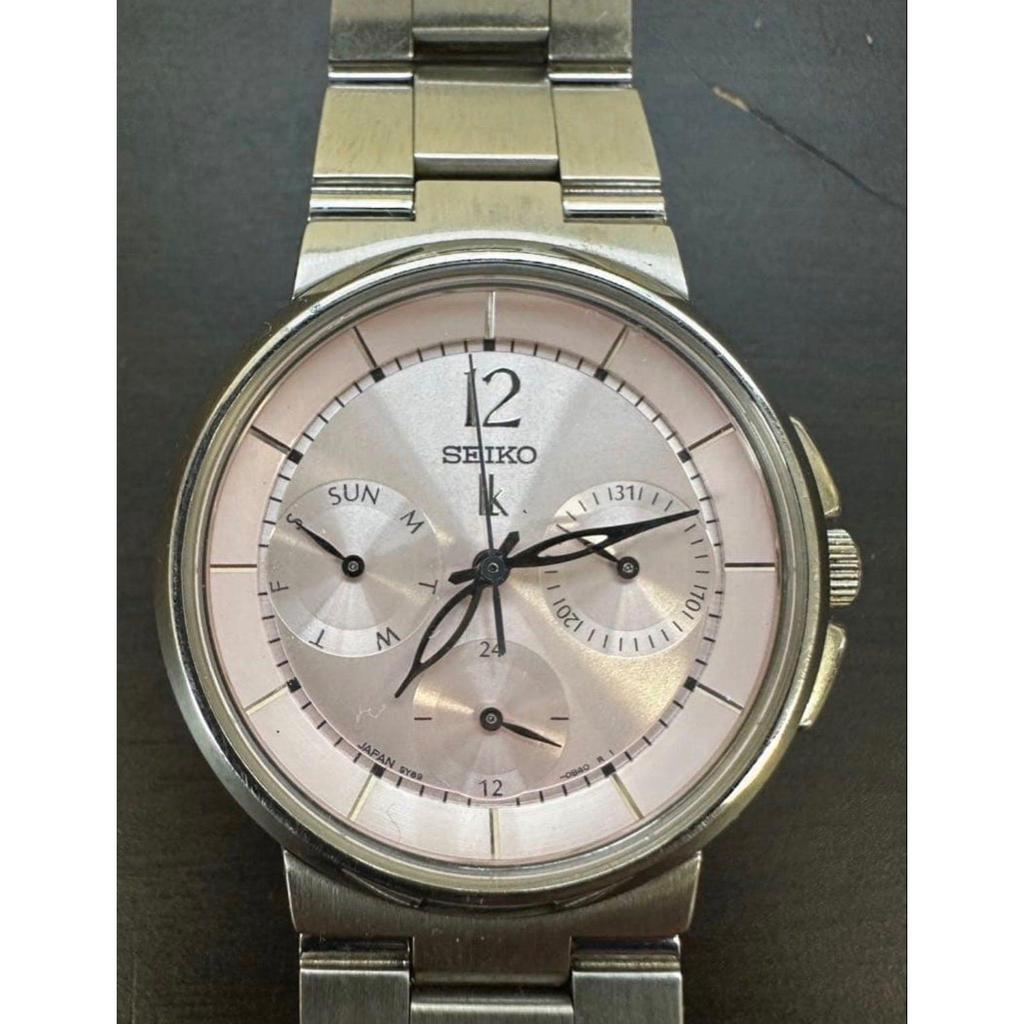 Used S512 Seiko Lukia Ladies Watch Baby Pink Silver