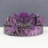Unisex Y2K Rhinestone Skull Punk Belt with Rivet and Python Skin Design