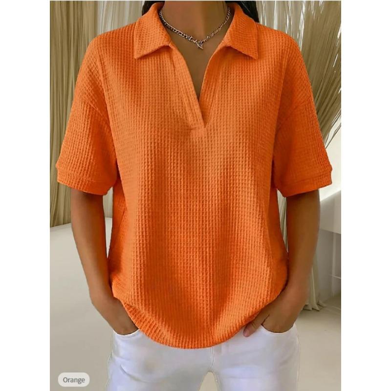 

Summer women s short sleeve T-shirt tops S помаранчевий