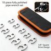10Pcs Professional Steel Crowfoot Wrench Set From 10mm To 19mm Includes Carry Pouch For Easy Transport