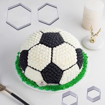4 Teile/satz Fußball Muster Kuchen Cookie Formen Schneider DIY Hexagon Fondant Formen Fußball Ball Cookie Cutter Fußball Kuchen Dekoration