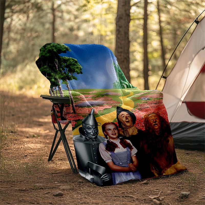 1pc The Wizard of Oz1 Theme Blanket - Digital Print, Polyester, Cozy for All Seasons, Perfect for Outdoor, Camping, and Travel