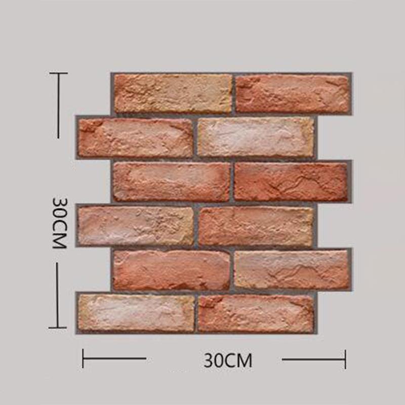 10pc 3D Wall Sticker Self-adhesive Faux Brick Wall Panel Peel and Stick Tile Backsplash for Kitchen Waterproof Tile Sticker