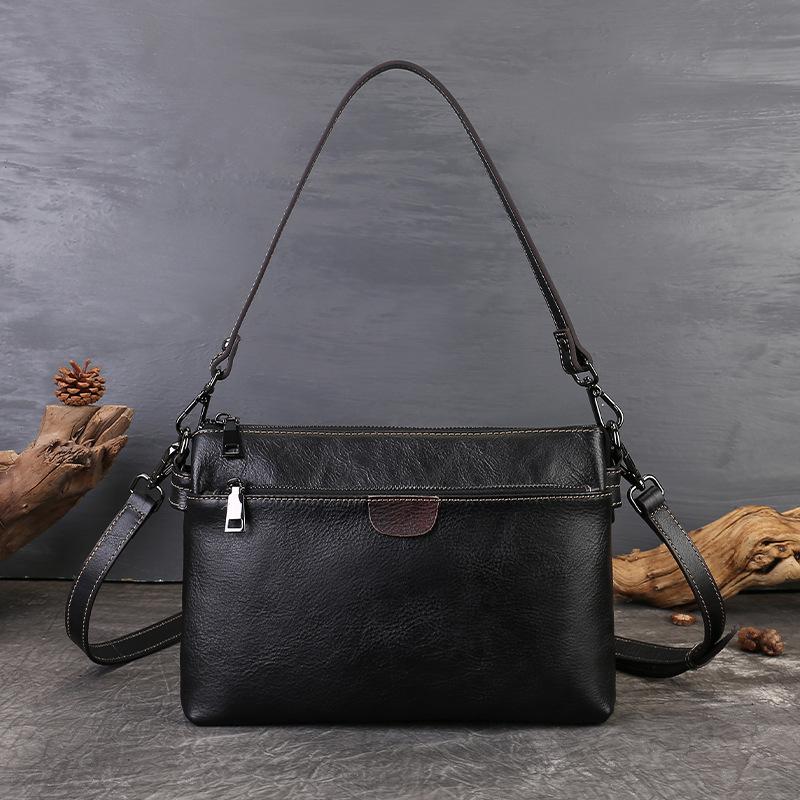 Johnature Genuine Leather Women's Bag Versatile Armpit Bag Commuting Multi-layer Shoulder Crossbody Bag