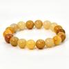 Vintage Gul Stein 4mm 6mm 8mm 10mm Runde Perler Naturstein Armbånd For Kvinner Bøhmisk Ferie Håndlaget Zirkon