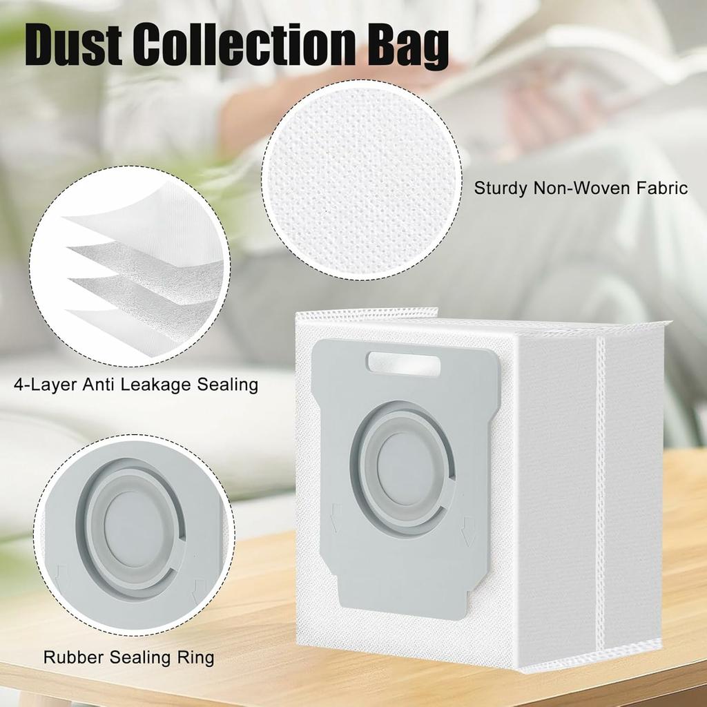 9Pcs Replacement Parts Set for iRobot Roomba i3/i4/i6/i7/E5/E6 with Dust Bag Main Brush Side Brush Filter