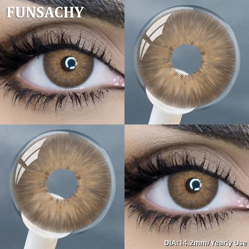 

FUNSACHY 1 Pair Colored Pupils for Black Color Eyes Green Color Eyes Contact Chocolate Cosmetics Natural Fashion Lens for Makeup 0