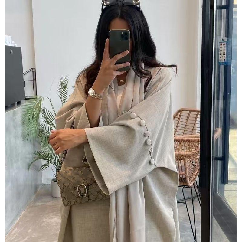 

Новый Ближний Восток Дубай Турция Свободный Повседневный Кардиган Халат Платье Кардиган Халат Платье Khaki S