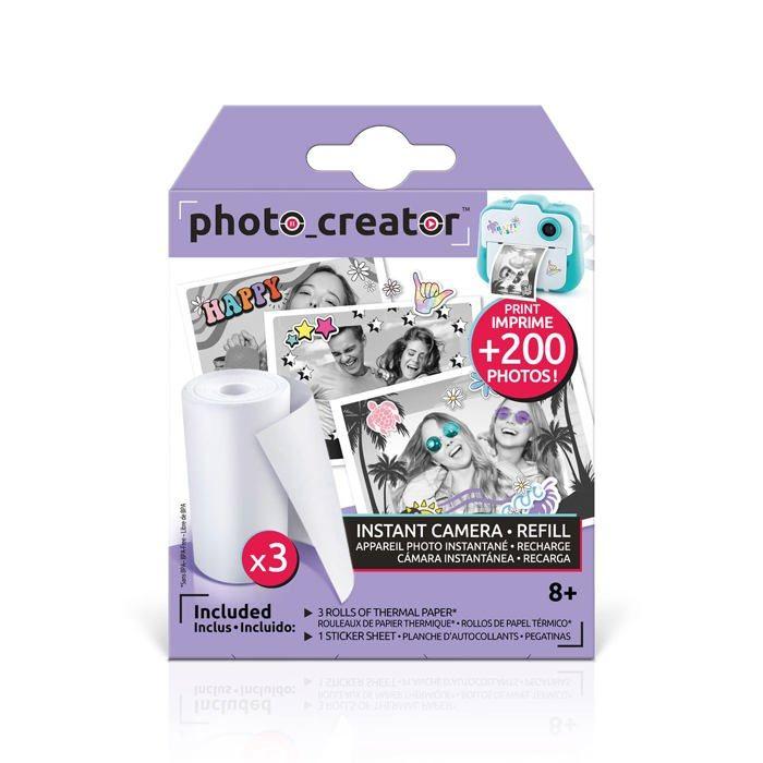 Papier photo - CANAL TOYS - CLK002 - 3 rouleaux - Compatible avec CLK1 - Autocollants inclus