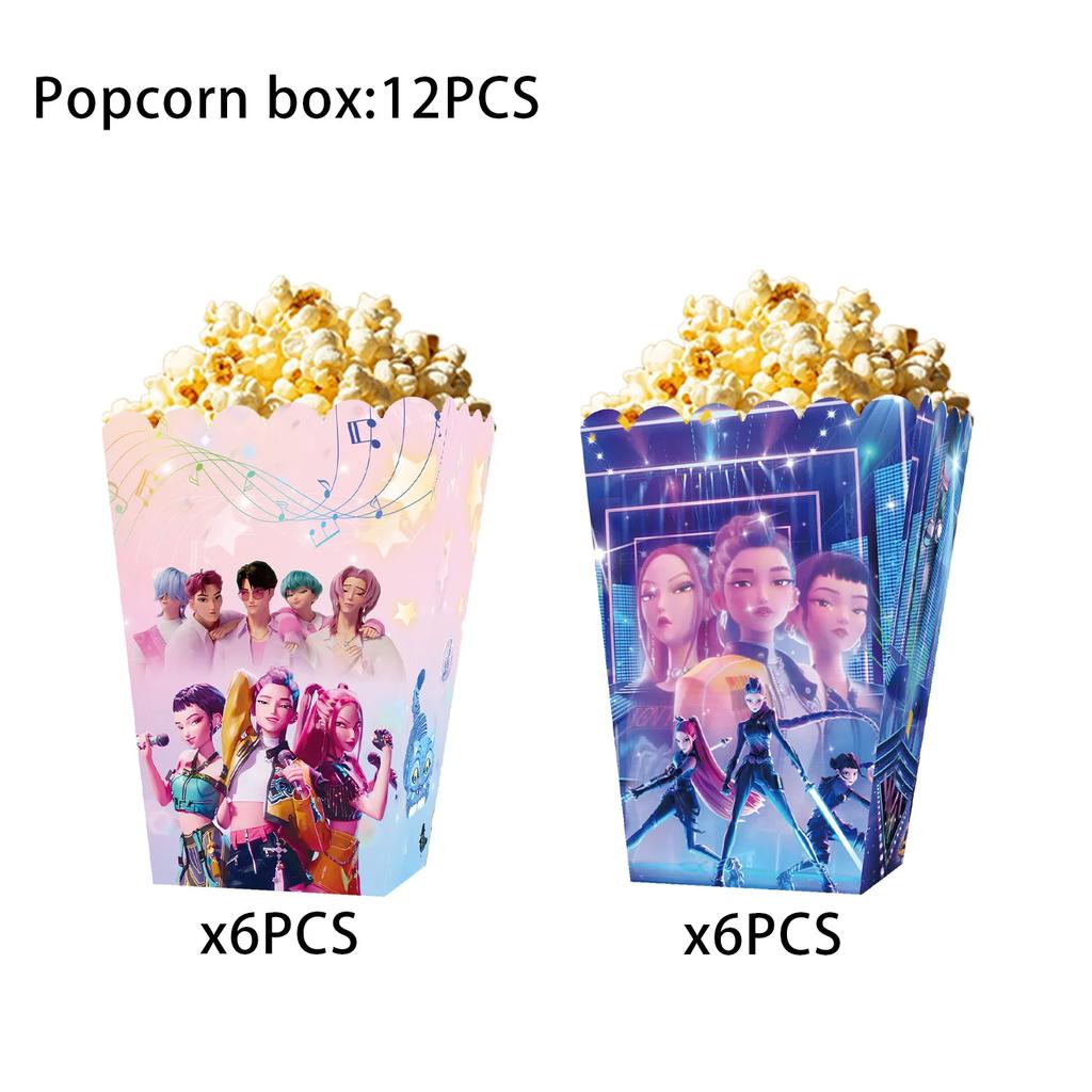 New Hot K-Pop Theme Party Supplies Kids Birthday Party Candy Fries Popcorn Boxes Trays Gift Packaging Boxes