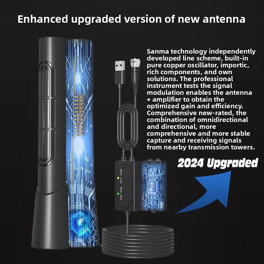 HDTV Digital Antenna for All Smart/Old TV for Smart TV for Local Channels Long Range, Supports 4K DTMB, ATSC, DVB-T2, DMB-T, ISDB-T