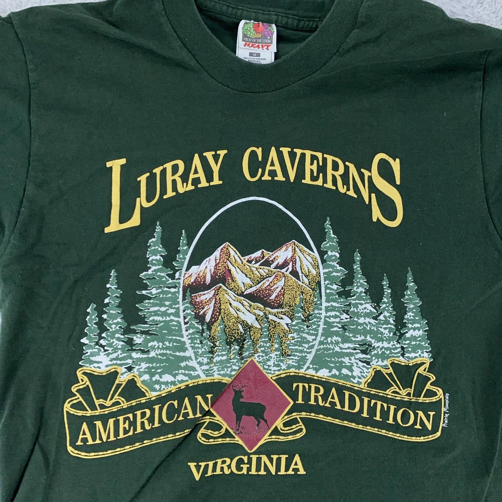 

Vintage Luray Caverns Shirt Mens Small American Tradition Virginia Deer 90s 3XL