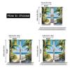 2Pcs Ocean Palm Tree Curtain Beach Tropical Hawaii Coastal Summer Sandy Seaside Exotic Seascape Green Blue Nature Landscape