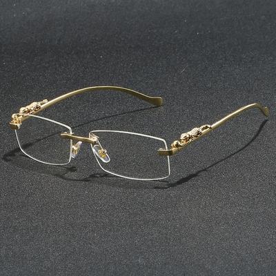 Modne bezramkowe prostokątne okulary, uroczy styl, metalowa oprawka z zawiasami na Walentynki, wykwintny prezent urodzinowy