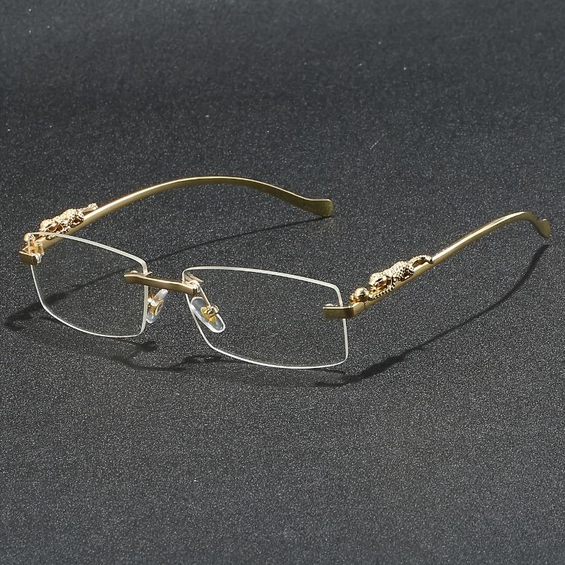 

Модные прямоугольные очки без оправы, милый стиль, металлическая оправа с шарнирами для Дня святого Валентина, изысканный подарок на день рождения