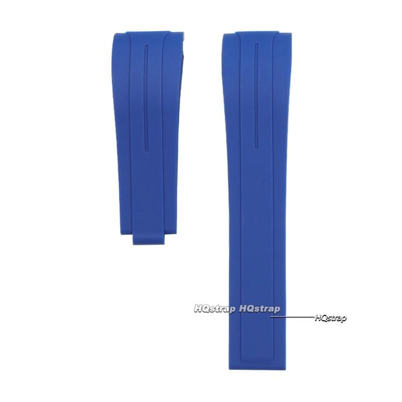 20mm 21mm 22mm Gummi-Uhrenarmband für Rolex Submariner für GMT für Daytona Silikonband Wasserdicht Gebogenes Ende Sport-Uhrenarmband