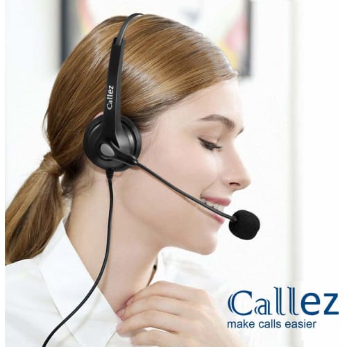 USB Headset, Single Ear, with Noise-Canceling Microphone and Audio Control, PC Headphones for Business, Skype, Office, Web Conferencing, Remote Work,