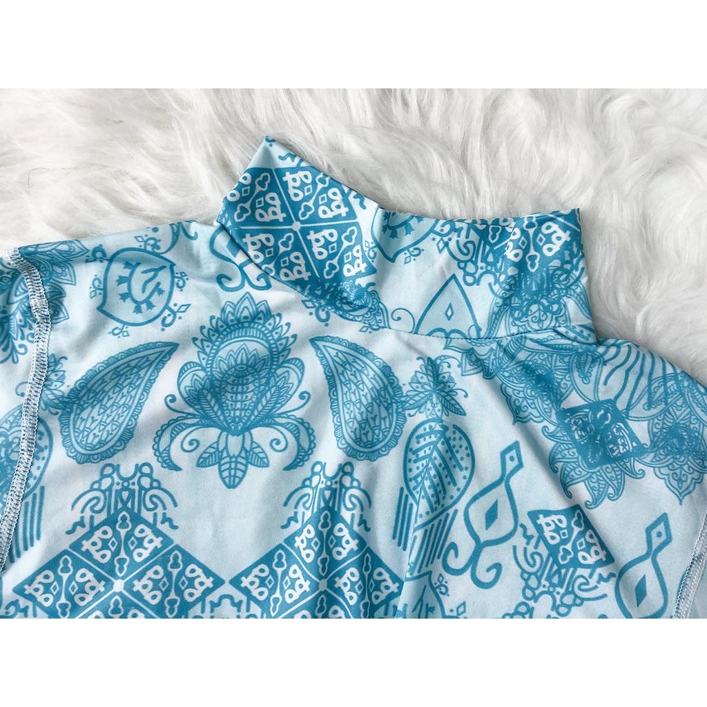 Badeanzug für Damen in Übergröße, 2XL-5XL, einteilig, mit langen Ärmeln, bedruckt, Strandmode, wasserdichte Schwimmbekleidung