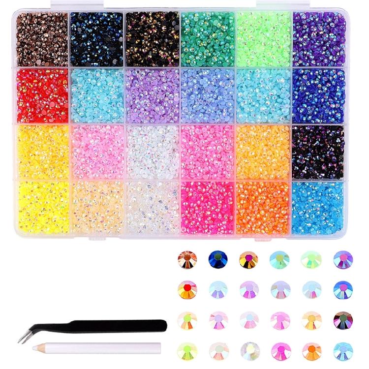 Fashion Art Rhinestones Set With 6 Different Styles Temperature Resistant Flat Back Items For Fabric Projects