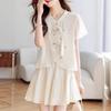 2025 Summer Women's Chinese-Style Embroidered Top & Skirt Set