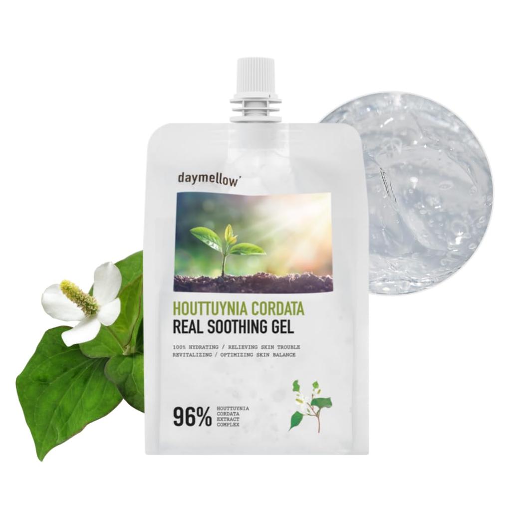 daymellow Hydrating Skincare Heartleaf Soothing Gel Korean Cosmetics Hair and Body Care Serum Houttuynia Cordata Real Soothing Gel 10.58 oz/300g