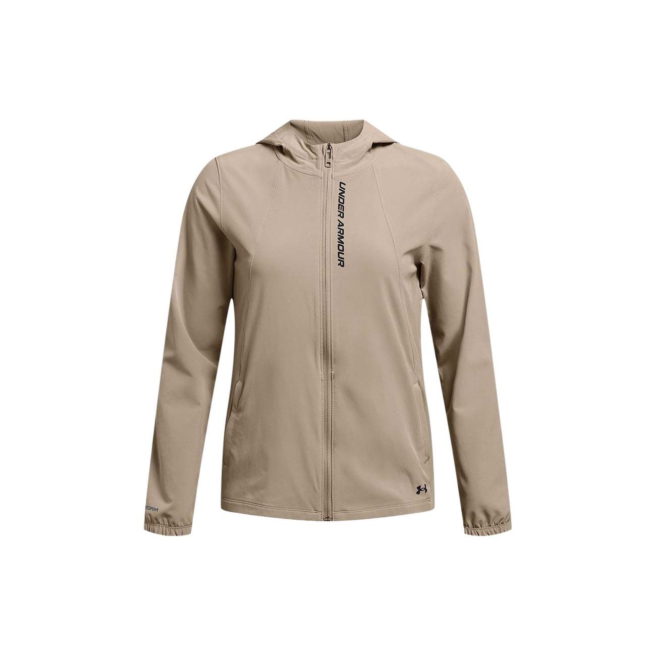 Under Armour Letter Print Hooded Jacket Women Sand 1377043-203 S